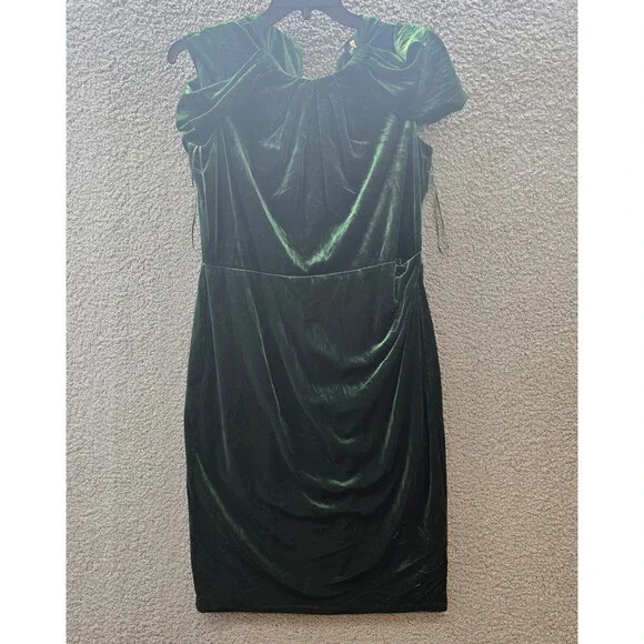 satin midi green dress Adele Bottle Green Velvet Ruched Strappy Fishtail Maxi Dress – Club L  London